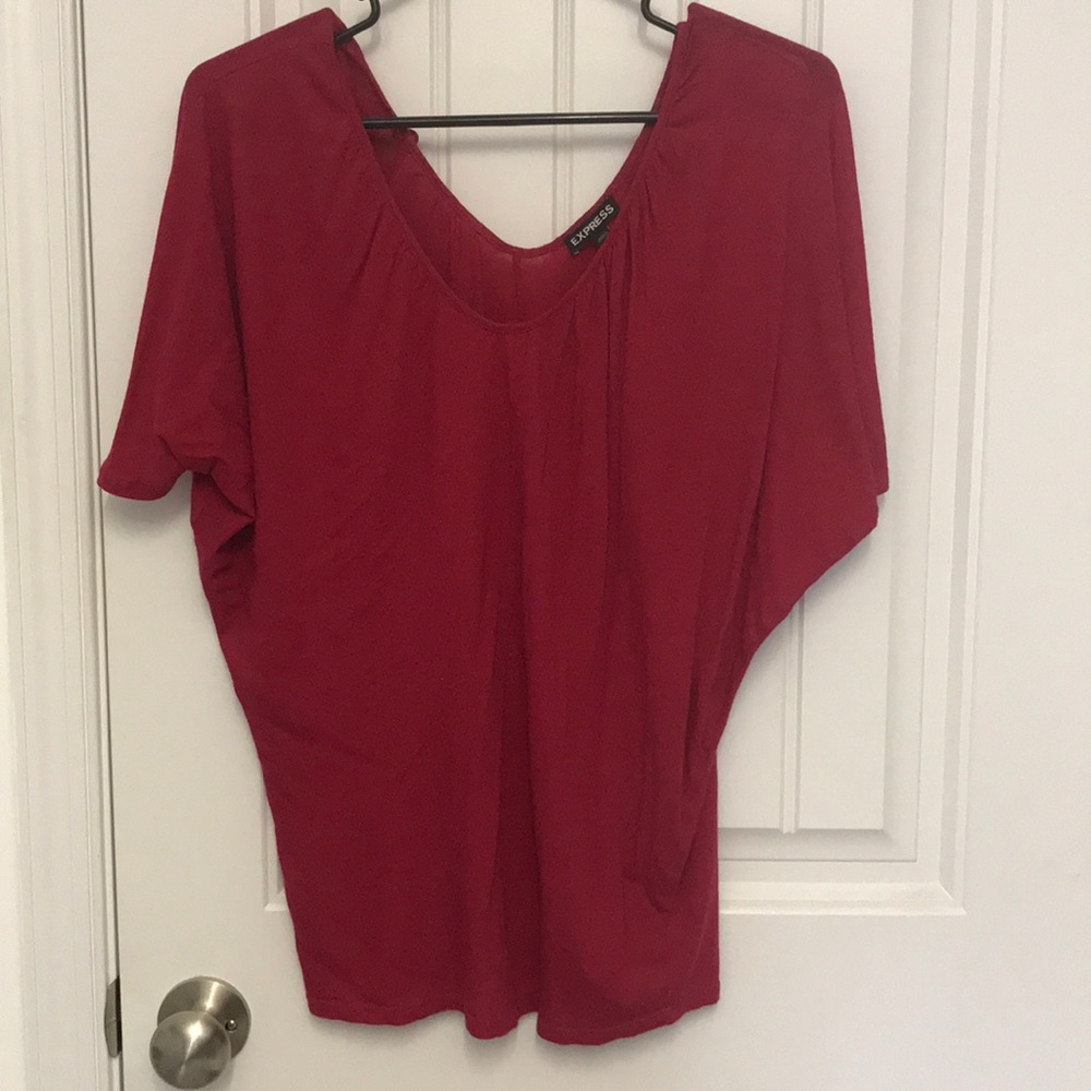 Watermelon red scoop neck and scoop back top